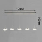 Bsaelix pendant chandelier – White, 5 Lights configuration, dimensions
