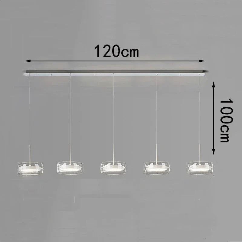 Bsaelix pendant chandelier – White, 5 Lights configuration, dimensions