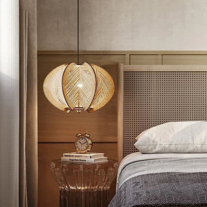 Natural Bamboo Woven Pendant Light Eleo – Lifestyle View 4