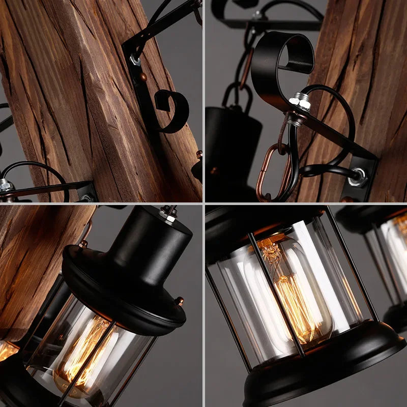 Industrial Iron Wood Chandelier Tuarvex – Lifestyle View 4