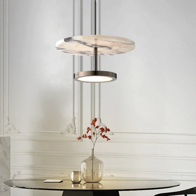 Natural Stone Warm Glow Pendant Light Falmoren – Hero Shot