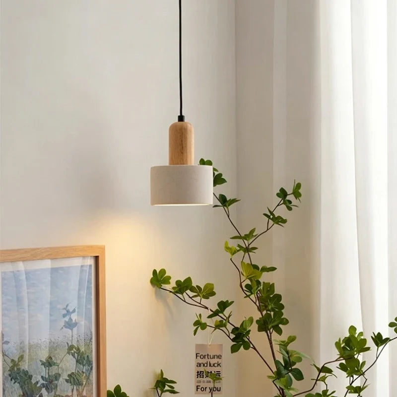 Scandinavian Sandstone & Oak Pendant Light – Fvaelion – Product Detail 5