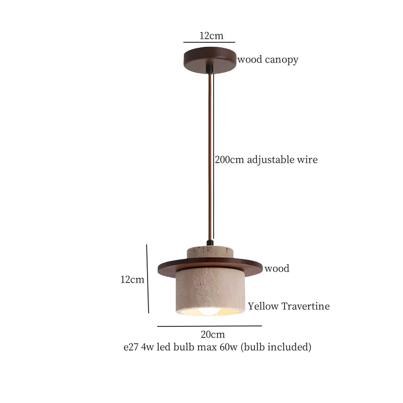 Iyaelvix pendant light dimensions diagram: 20cm shade diameter, 12cm height, 200cm adjustable cord, E27 socket
