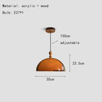 Sculpted Amber Acrylic Pendant Light Falox – Dimensions