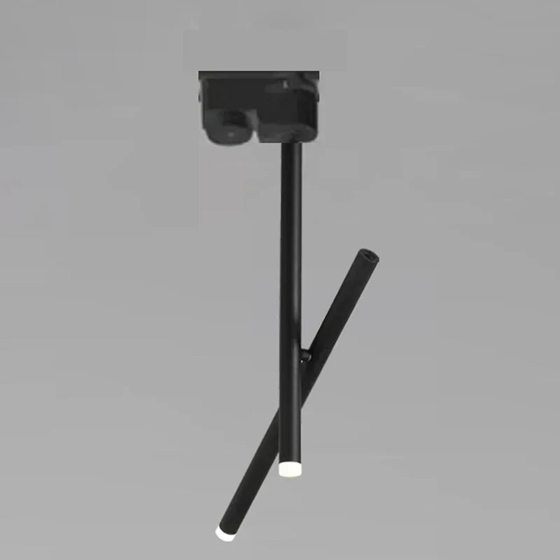 Angled Slim LED Cylinder Pendant Light – Ybelindra – Track, Short, Black