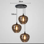 Dcelvix – Squash shape × 3, Round canopy: Ø30cm × 100cm cord, dimension diagram