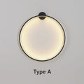 Minimalist Circular LED Wall Sconce Adelvox – Full Disc Black Detail
