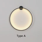 Minimalist Circular LED Wall Sconce Adelvox – Full Disc Black Detail