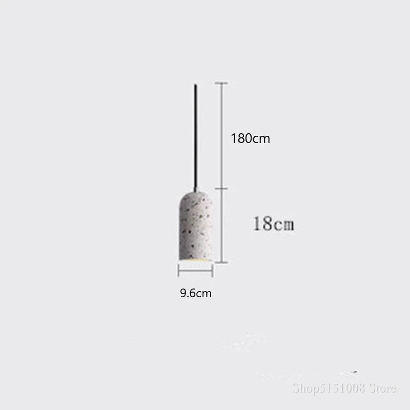 Yxaelorn terrazzo cylinder pendant — Grey Terrazzo
