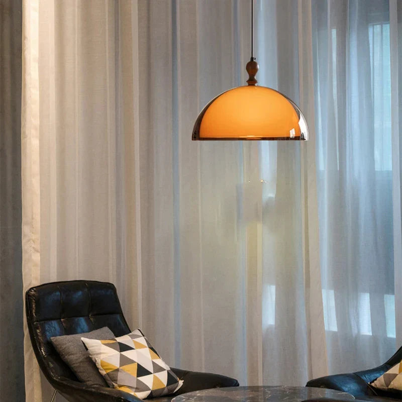 Sculpted Amber Acrylic Pendant Light Falox – Lifestyle Detail