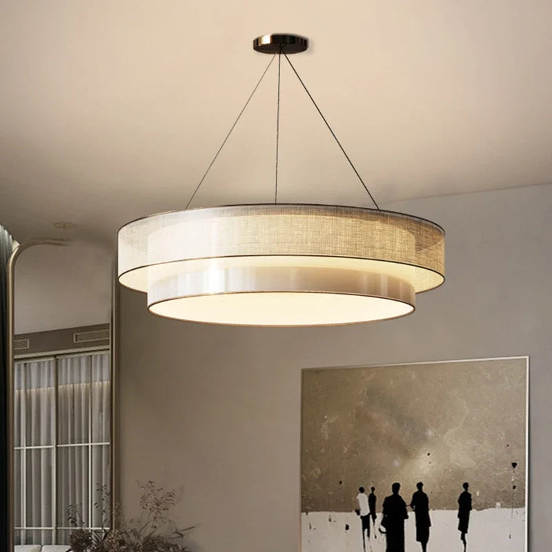 Floating Fabric Dome Pendant Light Ilorvex – Lifestyle View 3