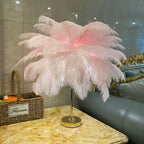Natural Ostrich Feather Table Lamp Arelon – Product Detail 5