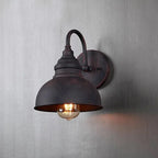Industrial Rust Patina Gooseneck Wall Sconce Barnox – Lifestyle View 4