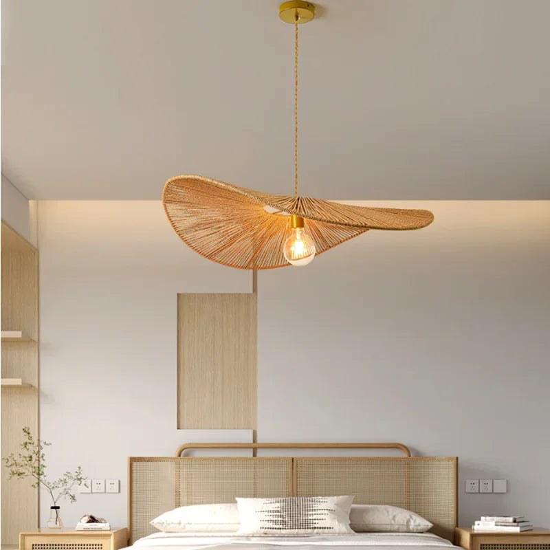 Hand-Woven Rope Asymmetric Pendant Light Calveno – Studio Shot