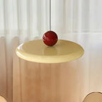 Two-Tone Lacquer Disc Pendant Light – Barel – Warm Beige Lifestyle Detail