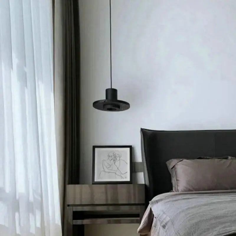 Stone and Metal Cylinder Pendant Light Kovelix