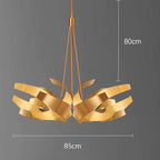 Sculptural Metal Ribbon Chandelier Karox – Size B Brushed Gold Dimensions (85cm)
