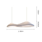 Sculptural Ribbed Wave Pendant Light Amberon – 60cm Dimensions