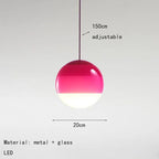 Ombré Glass Sphere Pendant Light – Olvinex – Magenta 20cm