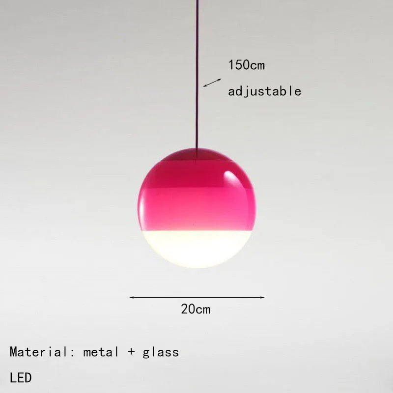 Ombré Glass Sphere Pendant Light – Olvinex – Magenta 20cm