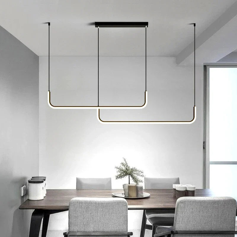 Refined Aluminum Linear Pendant Light Ilionex – Lifestyle View 3