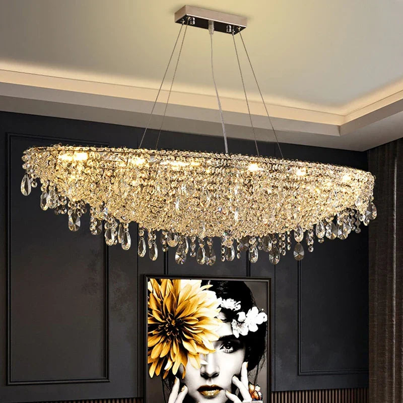 Contemporary Crystal Pendant Light Kovera