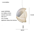 Sculptural Curled-Fabric Pendant Light Havrix
