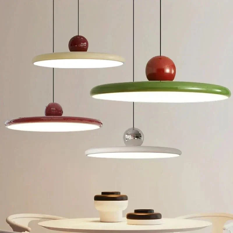 Two-Tone Lacquer Disc Pendant Light – Barel – Group Detail Shot 2