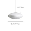 Nordic Ribbed Fabric Saucer Pendant Light Worlinth – Ø30cm, Dimensions