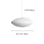 Nordic Ribbed Fabric Saucer Pendant Light Worlinth – Ø30cm, Dimensions