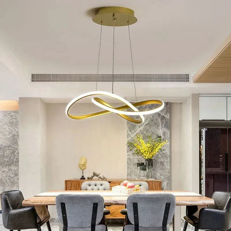 Sculptural Aluminum Ribbon Pendant Light – Infinova – Hero Shot