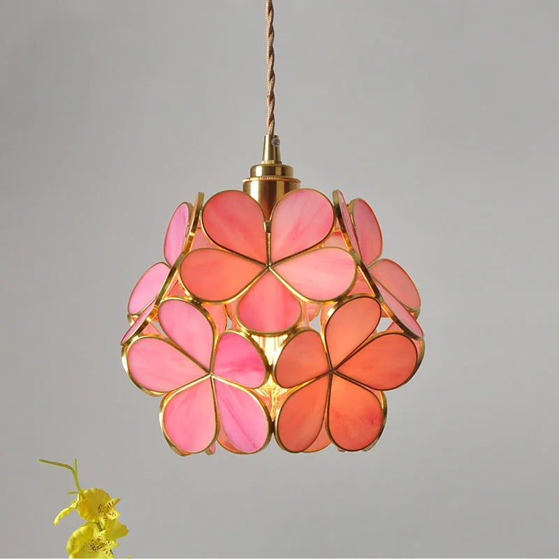 Handblown Floral Glass Pendant Light – Acelindor – Lifestyle View 3