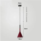 Modern Metal Cone Pendant Light Domesco — Red