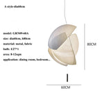 Sculptural Curled-Fabric Pendant Light Havrix