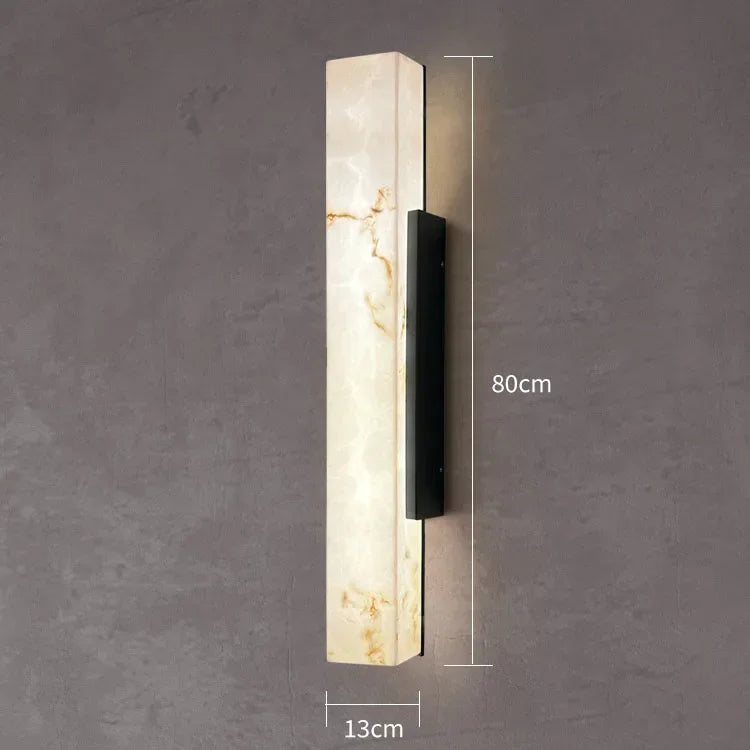 Faux Marble Sculptural Wall Sconce Eswyn – Alabaster 80cm Dimensions