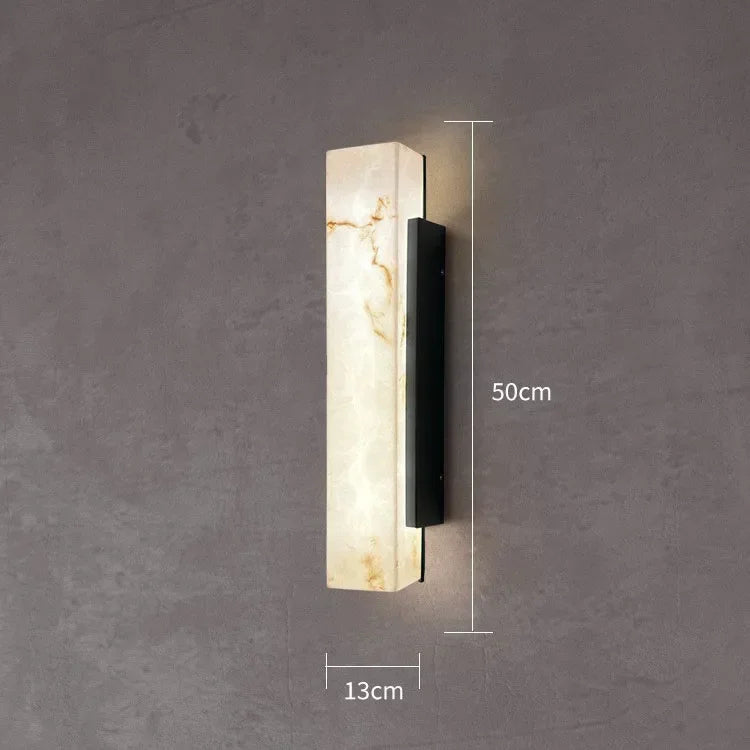 Faux Marble Sculptural Wall Sconce Eswyn – Alabaster 50cm Dimensions