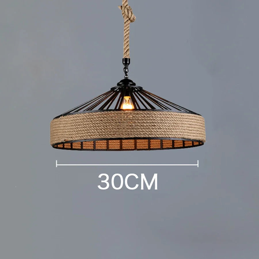 Natural Rope Woven Pendant Light Camoreth – Product Detail 8