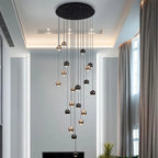 Black & Copper Sphere Cluster Chandelier Radianto