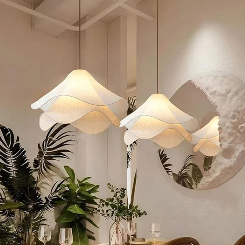 Geometric Fabric Pendant Light Lsaelorn – Lifestyle View 3