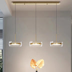 Bsaelix pendant chandelier, 3-light configuration, gold finish, living room