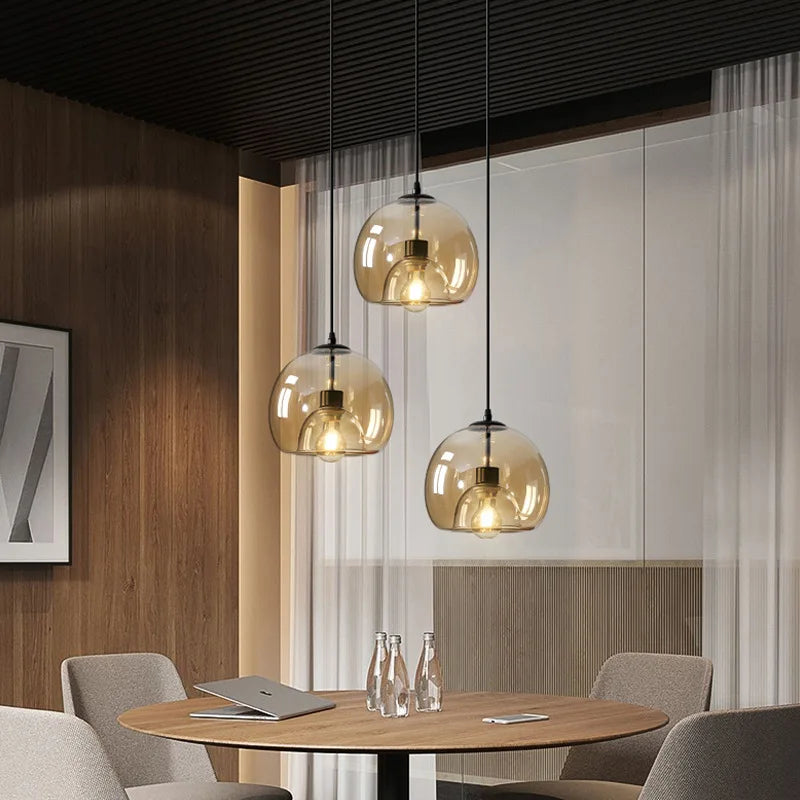 Industrial Glass Globe Pendant Light – Orbeon – Lifestyle View 3