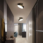 Hand-Finished Copper Disc Ceiling Light Coprevo – Black, Hallway Lifestyle