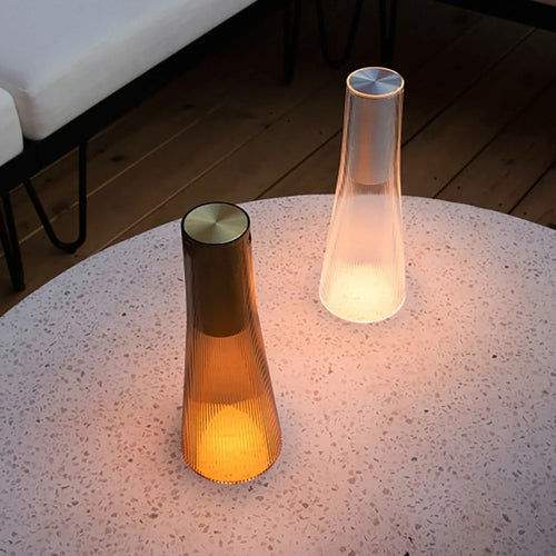 Cordless Fluted Table Lamp Ilvara – Lifestyle Bar Table Duo