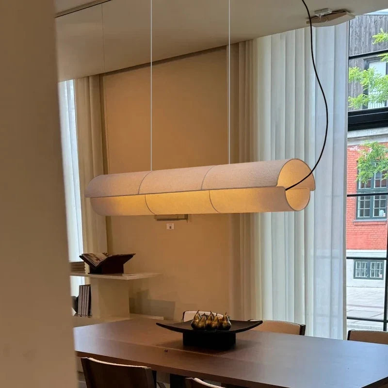 Fabric Cylinder Linear Pendant Calvrix – Lifestyle View 2