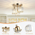 Gold Crystal Semi-Flush Ceiling Light – Solora