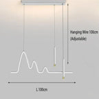 Sculptural Wavy LED Line Pendant Light - Capova