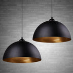 Industrial Black & Brass Dome Pendant Light Iuavex – Lifestyle Pair