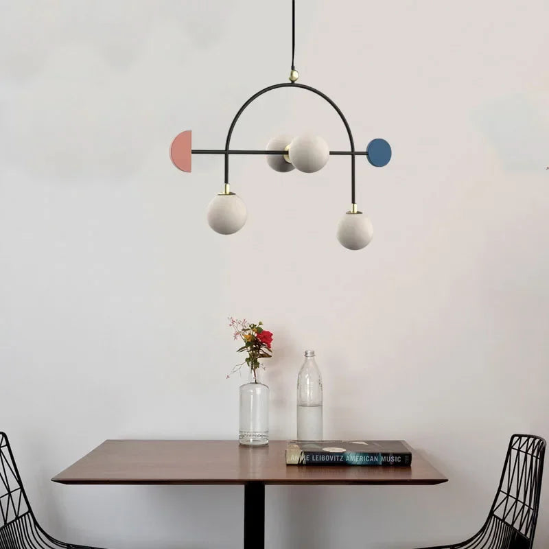 Contemporary Metal Disc Chandelier Kaelixor – Lifestyle View 2