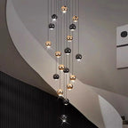 Black & Copper Sphere Cluster Chandelier Radianto