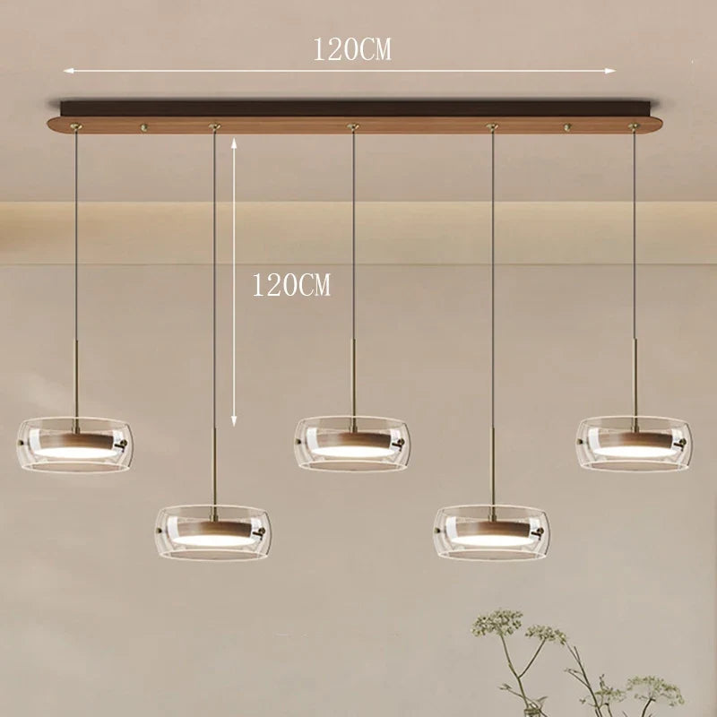 Double Layer Glass Drum LED Pendant Light – Ebelindra – Product Detail 7